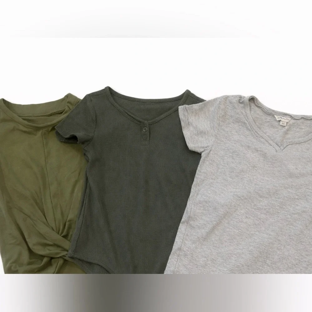 Green and Gray Kids Short Sleeve Tees